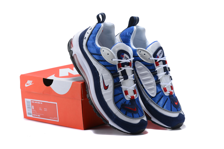 Nike Air Max 98 20th Blue White Black Red Shoes - Click Image to Close